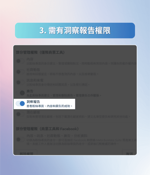 洞察報告權限示意